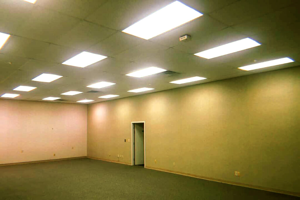 An empty room in an office building - textbook liminal horror